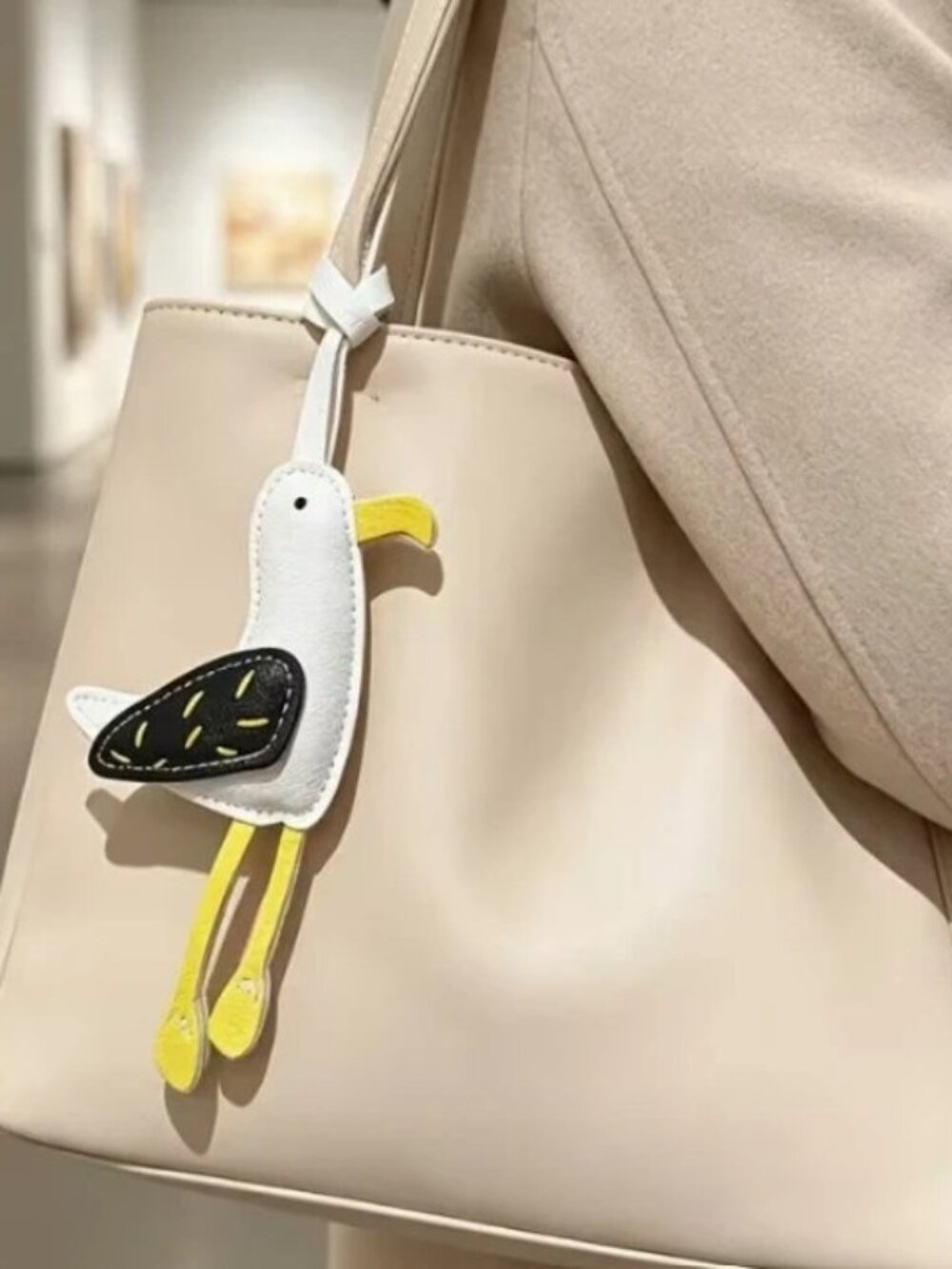 New Faux Leather Seagull Bird Bag Accessory Charm